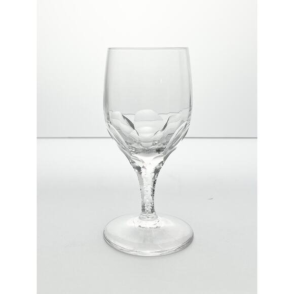 1940s Tiffin-Franciscan “Dewey” Set of 5 Crystal Water or Wine Glasses 6.25” 8oz - Picture 3 of 5